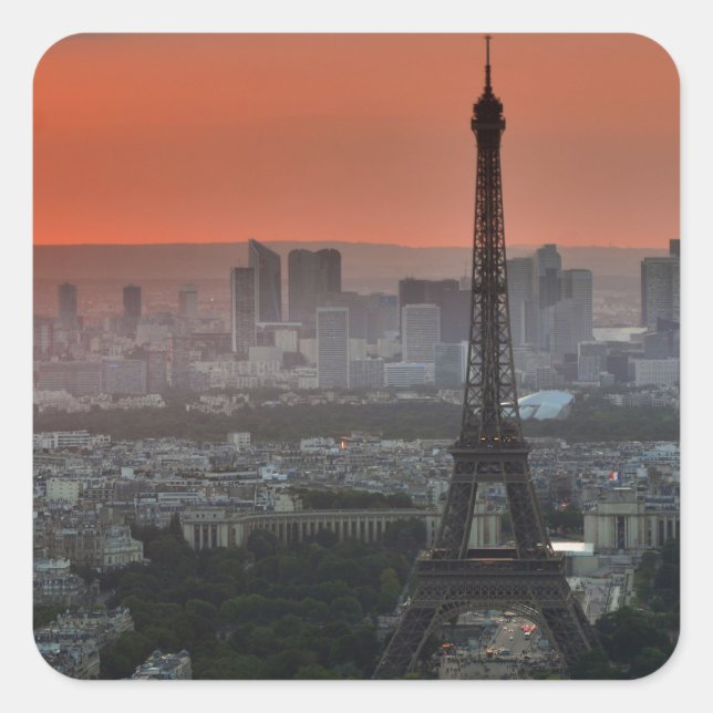 Eiffel Tower Paris Europe Travel Square Sticker (Front)