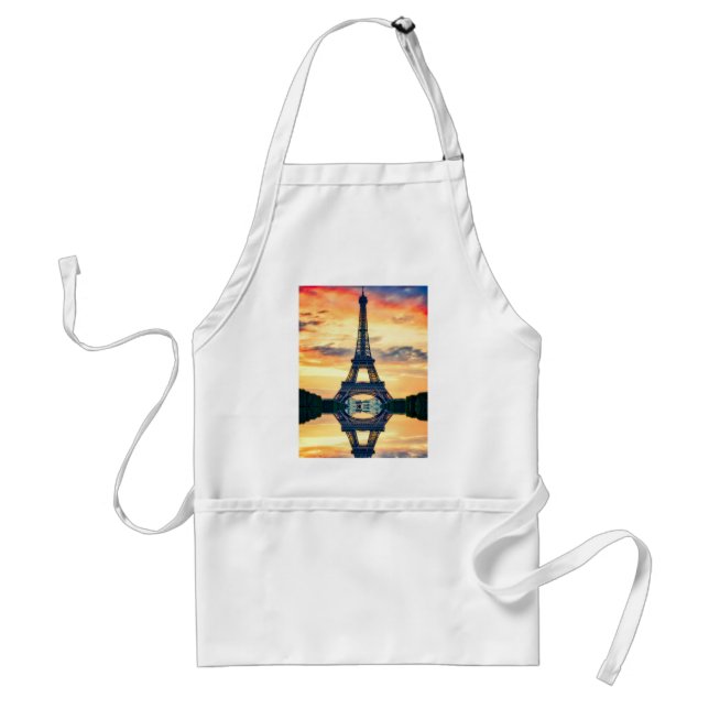 Eiffel Tower Paris Evening European Travel Adult Apron (Front)