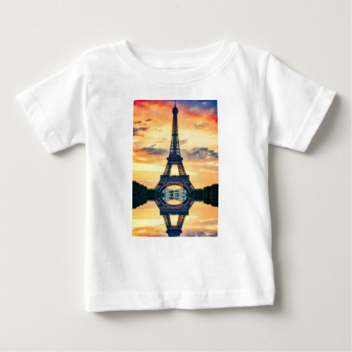Eiffel Tower Paris Evening European Travel Baby T_Shirt