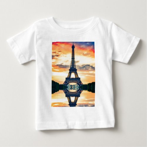 Eiffel Tower Paris Evening European Travel Baby T_Shirt