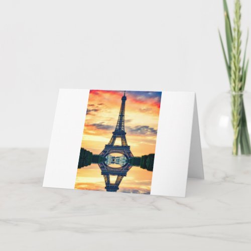 Eiffel Tower Paris Evening European Travel Card