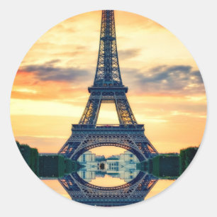 Eiffel Tower Paris Evening European Travel Classic Round Sticker