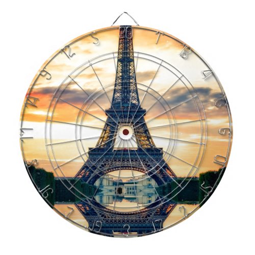 Eiffel Tower Paris Evening European Travel Dartboard