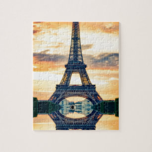 Eiffel Tower Paris Evening European Travel Jigsaw Puzzle