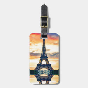 Eiffel Tower Paris Evening European Travel Luggage Tag