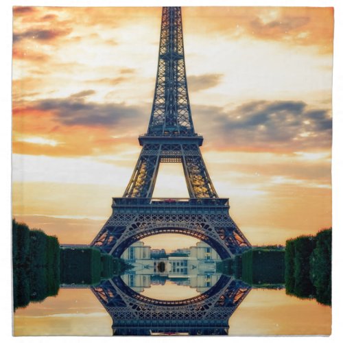 Eiffel Tower Paris Evening European Travel Napkin