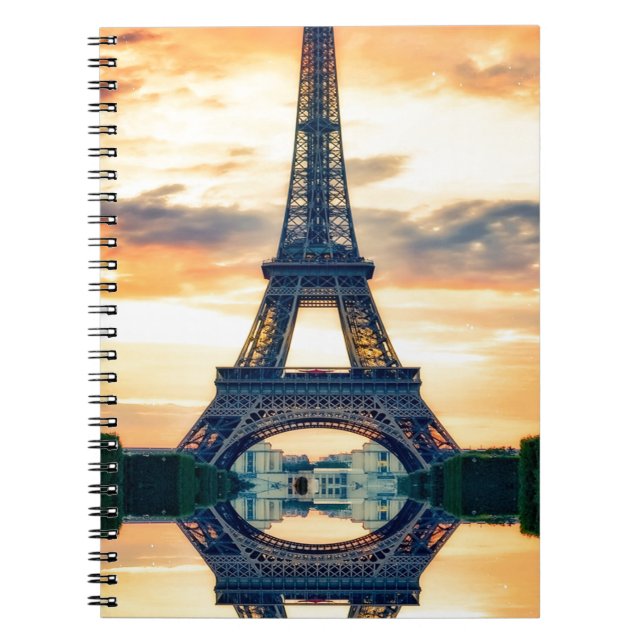 Eiffel Tower Paris Evening European Travel Notebook (Front)