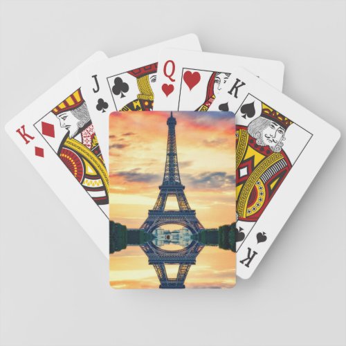Eiffel Tower Paris Evening European Travel Playing Cards