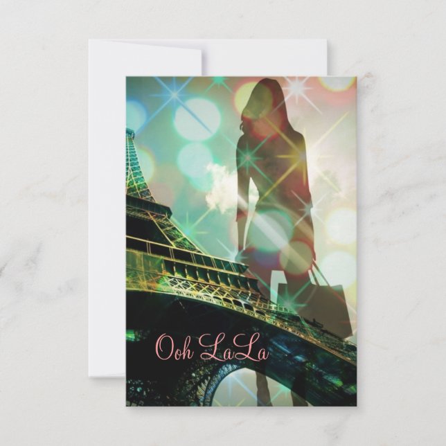 Eiffel Tower Paris  Fashionista Bridal Shower Invitation (Front)