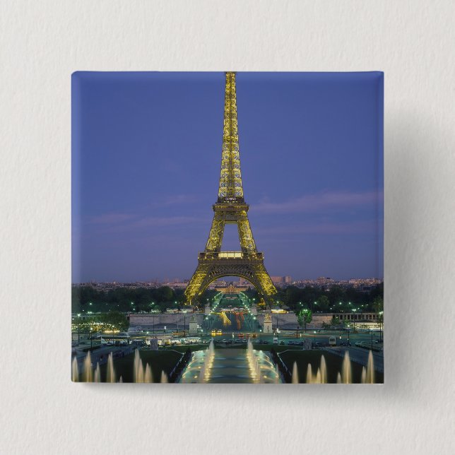 Eiffel Tower, Paris, France 2 Button (Front)