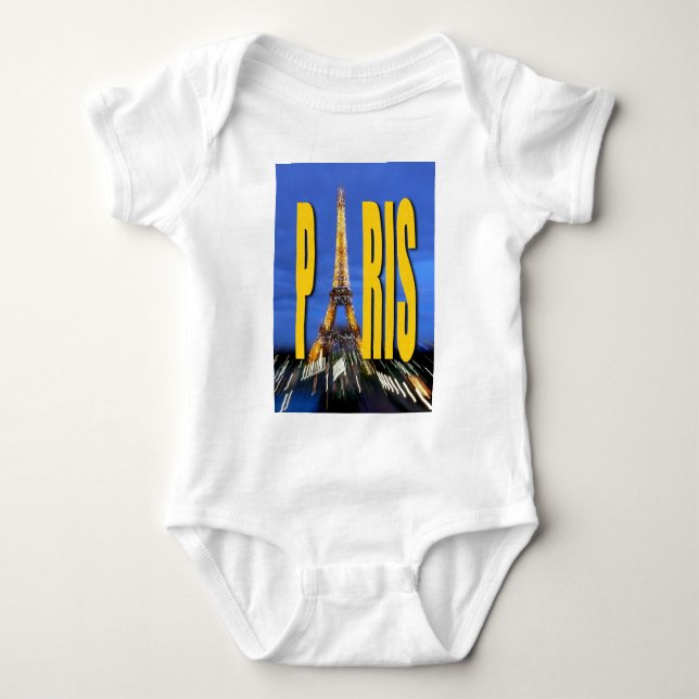 Eiffel Tower Paris France Baby Bodysuit (Front)