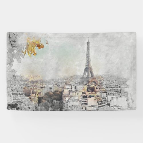 Eiffel Tower Paris France  Banner