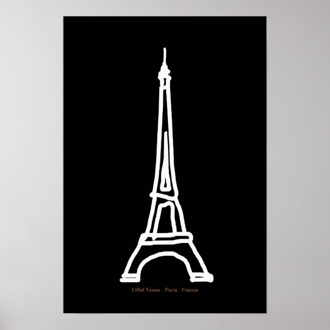 Eiffel tower Paris/France black white Poster (Front)