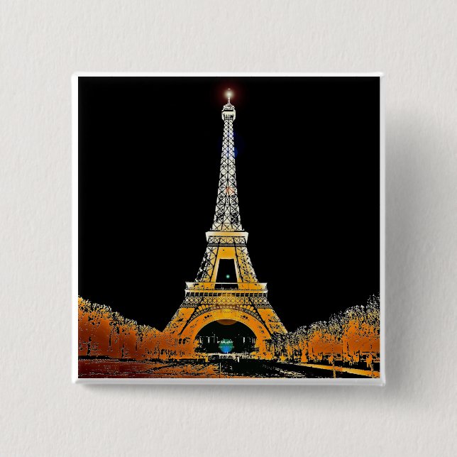 Eiffel Tower, Paris, France Button (Front)
