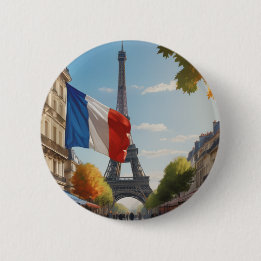Eiffel tower - Paris - France Button