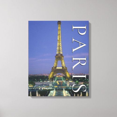 Eiffel Tower  Paris France Canvas Print