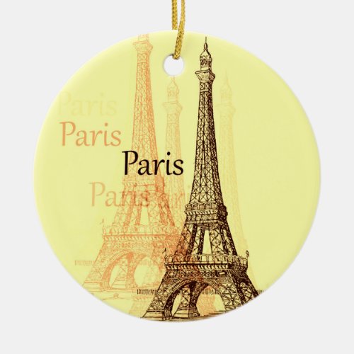 Eiffel Tower Paris France Ceramic Ornament