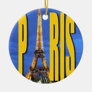 Eiffel Tower Paris France Ceramic Ornament