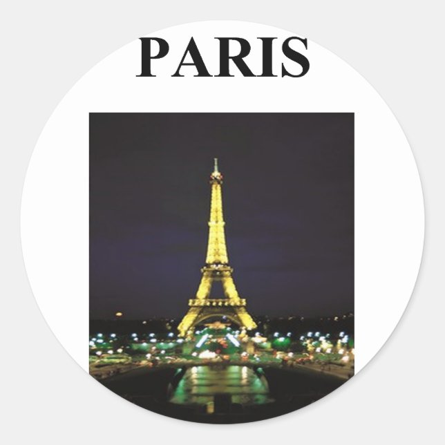 eiffel tower paris france classic round sticker (Front)