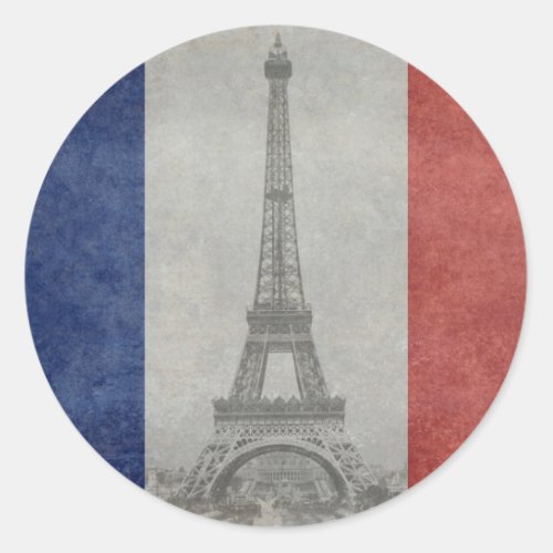 Eiffel tower Paris France Classic Round Sticker