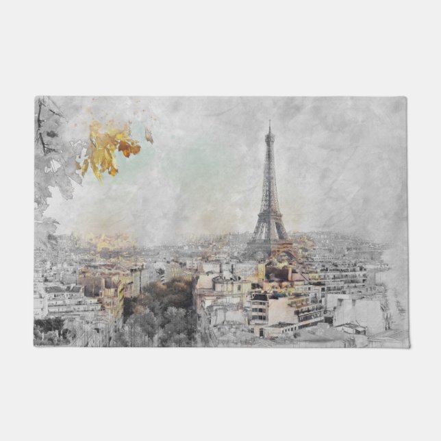 Eiffel Tower Paris France Doormat | Iconic Land (Front)