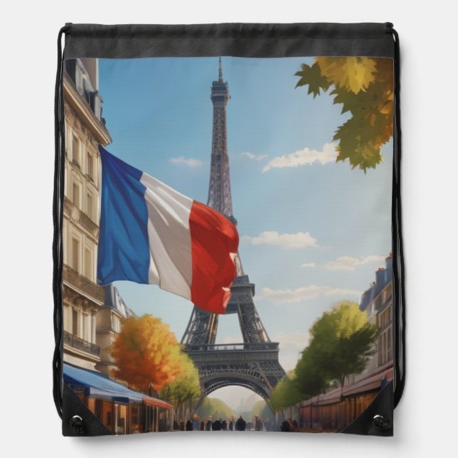 Eiffel tower - Paris - France Drawstring Bag (Front)