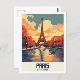 Eiffel Tower Paris France Famous Travel Place Postcard