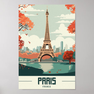 Eiffel Tower Paris France Famous Travel Place Poster