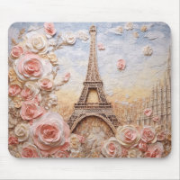 Eiffel Tower Paris France French Pink Floral