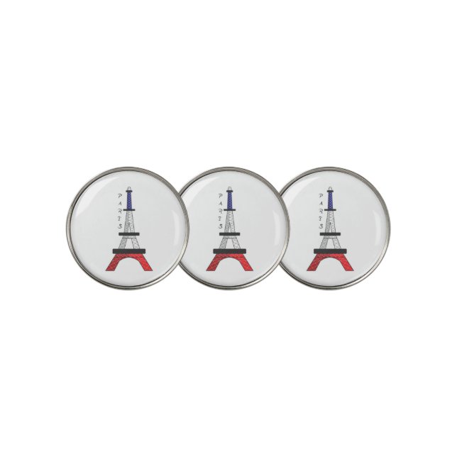 Eiffel Tower Paris France Golf Ball Marker (3 Up)