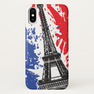 Eiffel Tower Paris, France Grunge Flag iPhone X Case