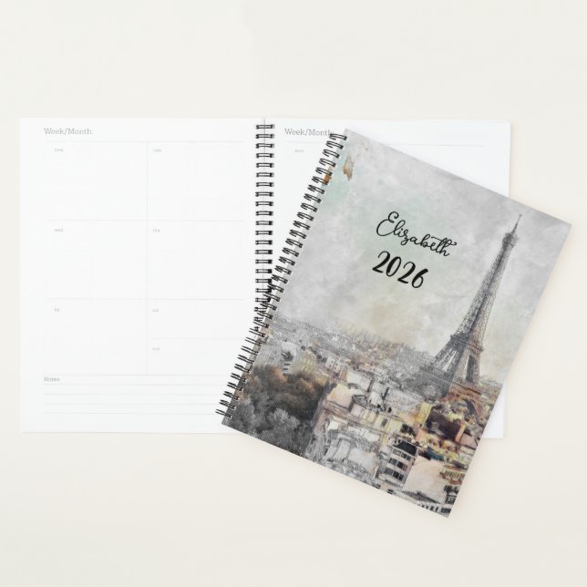 Eiffel Tower Paris France - Inspired Weekly 2026 Planner (Display)