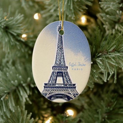 Eiffel Tower Paris France Landmark Ceramic Ornament