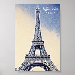 Eiffel Tower Paris France Landmark Poster