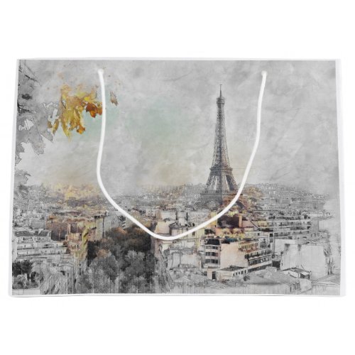 Eiffel Tower Paris France  Large Gift Bag