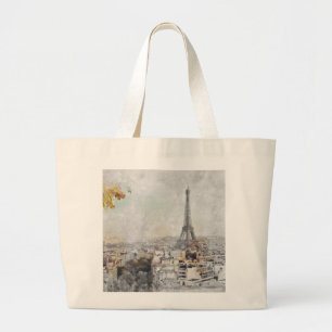 Eiffel Tower. Paris, France Large Tote Bag
