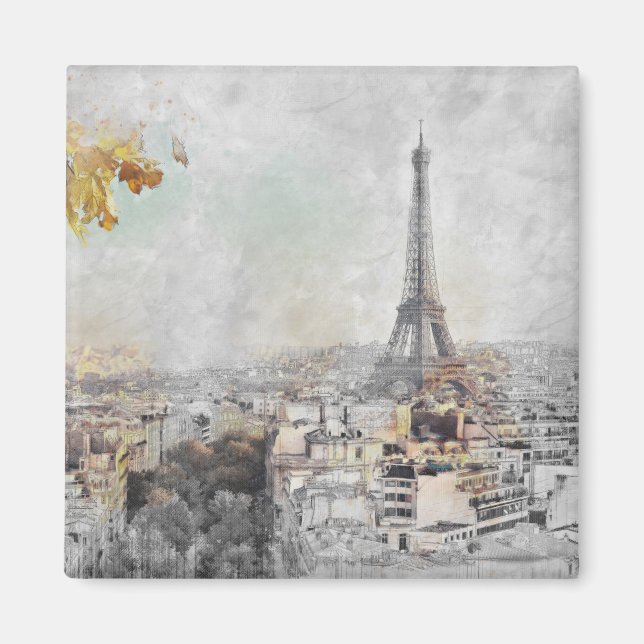 Eiffel Tower Paris France Magnet | Romantic Travel (Front)