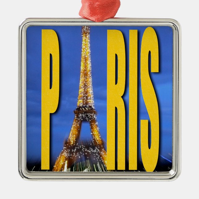 Eiffel Tower Paris France Metal Ornament (Front)