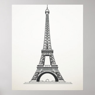 Eiffel Tower Paris France minimalist line art Poster