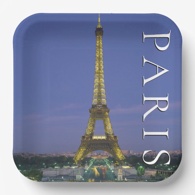 Eiffel Tower | Paris, France Paper Plates (Front)