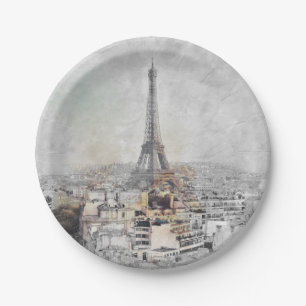 Eiffel Tower Paris France Paper Plates Chic Travel