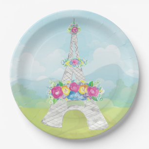 Eiffel Tower, Paris, France, Party Theme Paper Plates