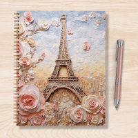 Eiffel Tower Paris France Pink Floral