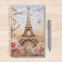 Eiffel Tower Paris France Pink Floral