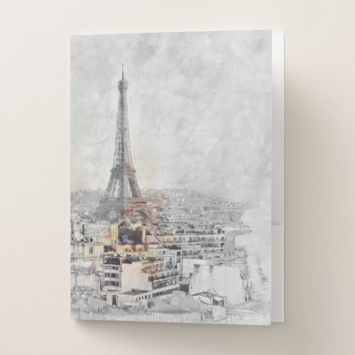 Eiffel Tower Paris France  Pocket Folder