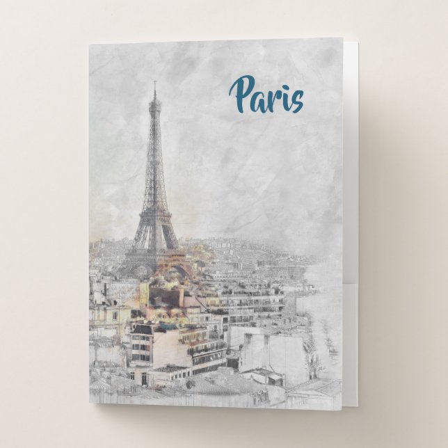 Eiffel Tower. Paris, France  Pocket Folder (Front)