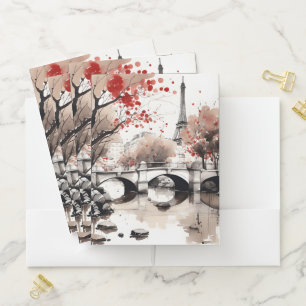 Eiffel Tower Paris France  Pocket Folder