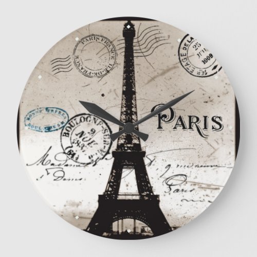 Eiffel Tower Paris France Post Card Clock