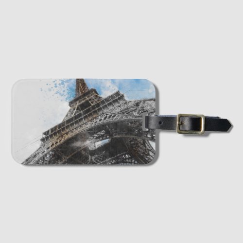 Eiffel Tower Paris France Postcard Luggage Tag