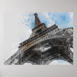 Eiffel Tower, Paris, France Postcard Poster